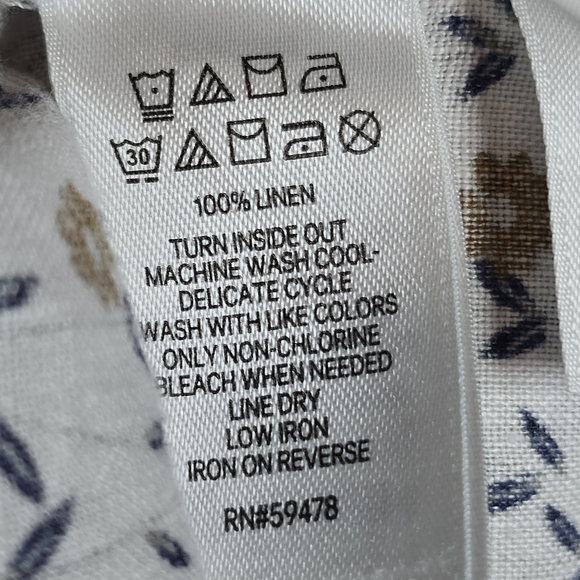 Cynthia Rowley Women's Linen Floral Top Short Sleeve Button Back Cottagecore Sm - Picture 14 of 15